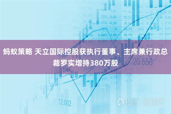 蚂蚁策略 天立国际控股获执行董事、主席兼行政总裁罗实增持380万股