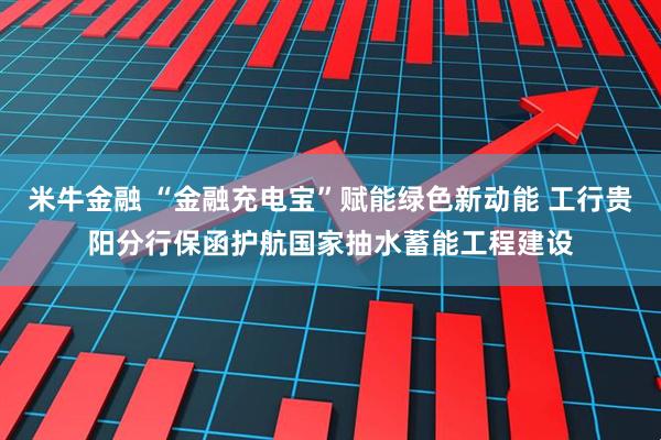 米牛金融 “金融充电宝”赋能绿色新动能 工行贵阳分行保函护航国家抽水蓄能工程建设