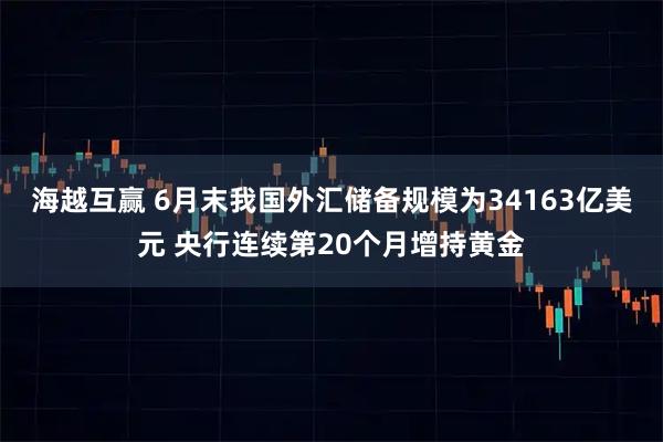 海越互赢 6月末我国外汇储备规模为34163亿美元 央行连续第20个月增持黄金