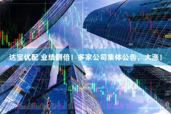 达宝优配 业绩翻倍！多家公司集体公告，大涨！