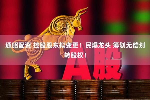 通昭配资 控股股东拟变更！民爆龙头 筹划无偿划转股权！