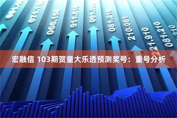 宏融信 103期贺童大乐透预测奖号：重号分析