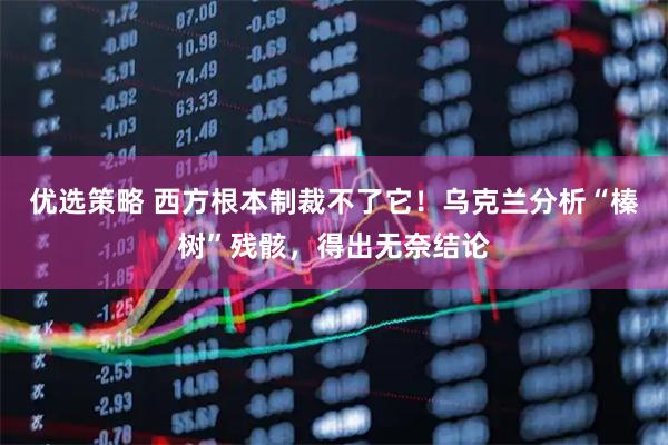 优选策略 西方根本制裁不了它！乌克兰分析“榛树”残骸，得出无奈结论